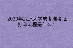 2020年华中师范大学成考准考证打印流程是什么？